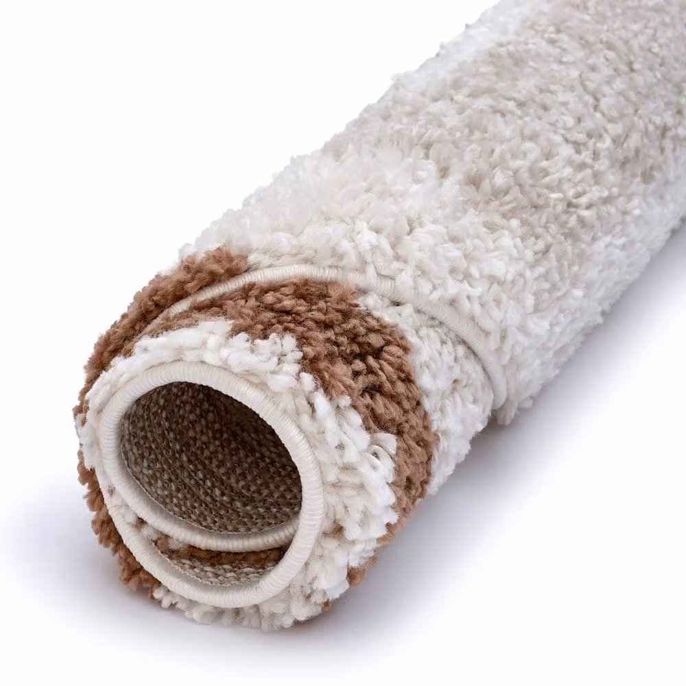 THE RUGS Moodi Border Design Shaggy Soft High Pile Living Room Rug in Terracotta, W: 80 cm, L: 150 cm – 4