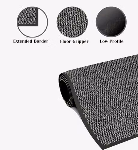 KAV Non-Slip Washable Dirt Trapper Door Mat in Grey, W: 40 cm, D: 60 cm – 7