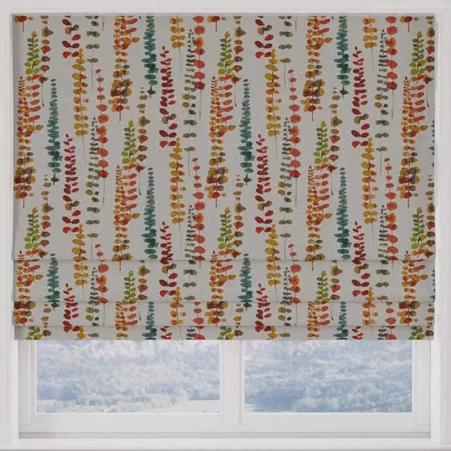 Terrys Rumba Made to Measure Blackout Roman Blind with Multicolour Floral Design