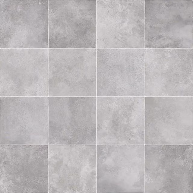 Leoline Grey Stone Tile Effect Anti Slip Vinyl Flooring Sheet, W: 300 cm, L: 600 cm, Thickness: 2.0 mm