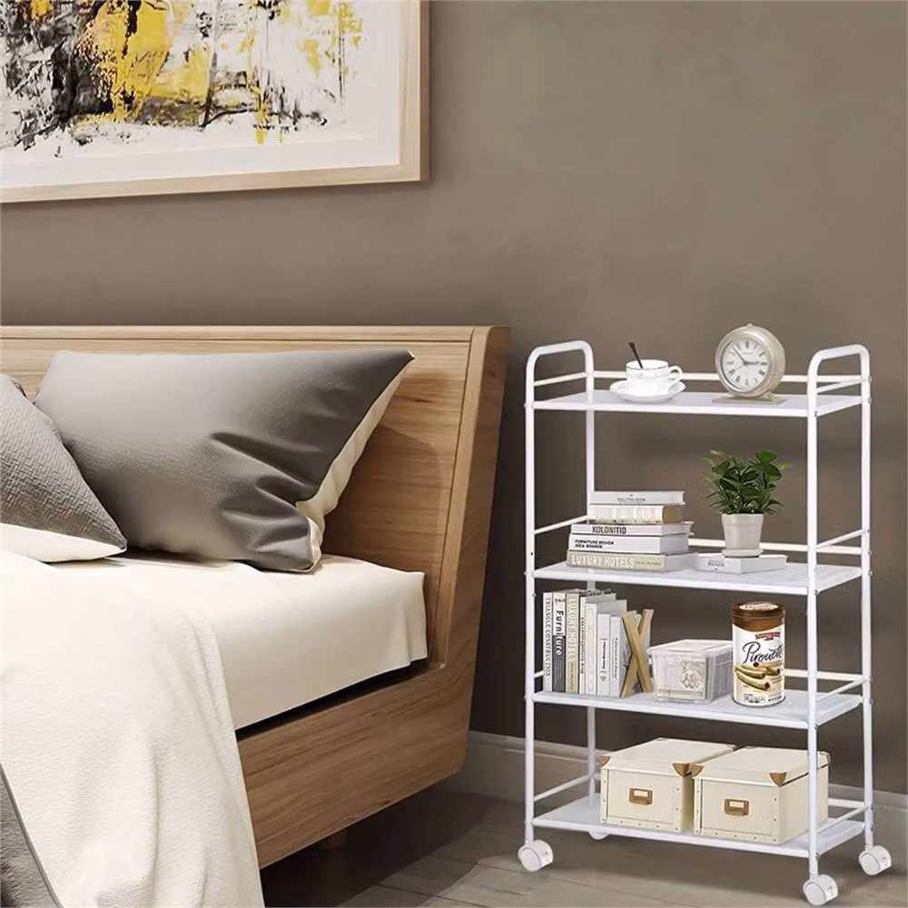 NESTLUNE 4 Tier Rolling Kitchen Storage Trolley in White – 2