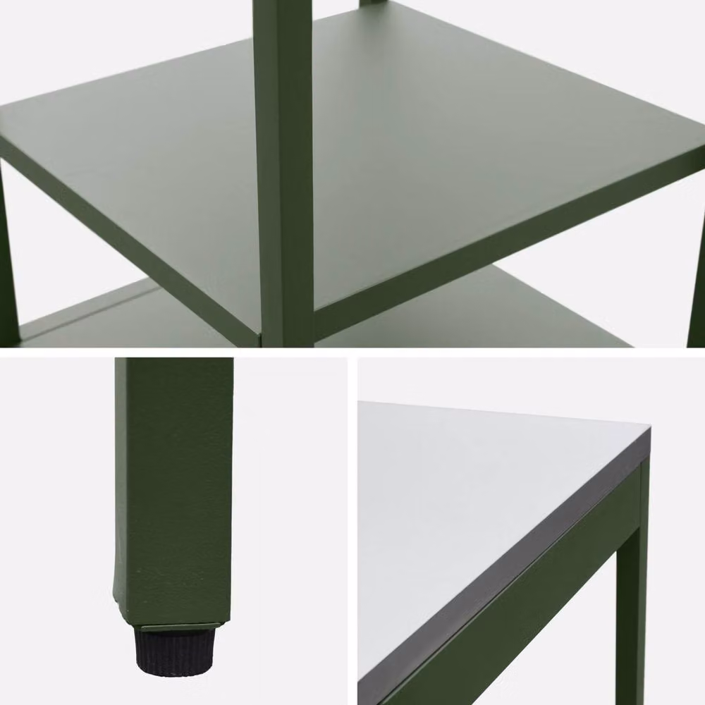 sweeek Green Outdoor Steel Kitchen with 2 Shelves, W: 49 cm, H: 87.5 cm – 3