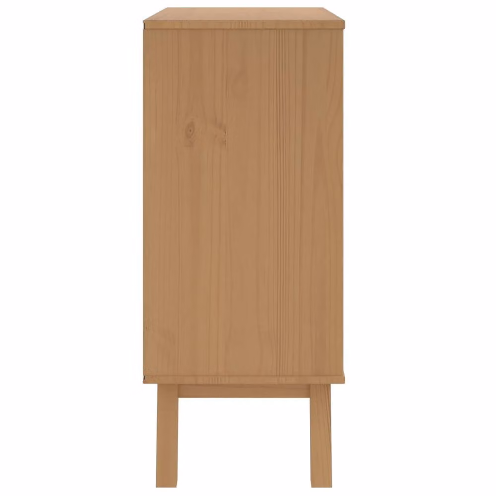 Berkfield Home OLDEN Freestanding Drawer Cabinet in White and Brown Solid Pine Wood – 4