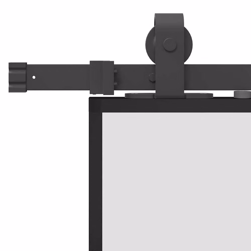 Berkfield Home Modern Sliding Glass Door with Hardware Set in Black, W: 76 cm, H: 205 cm – 3