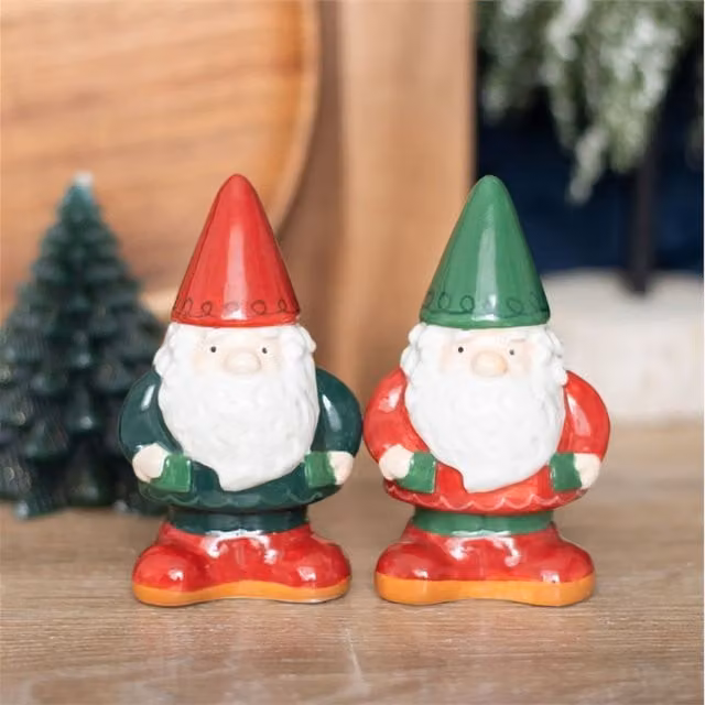 KDMK Ceramic Gnome Magic Salt and Pepper Shakers Set in Multicolour
