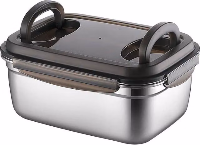 FLAVORA Stainless Steel Thermal Insulated and Leakproof Stackable Lunch Box, Silver, 550ml