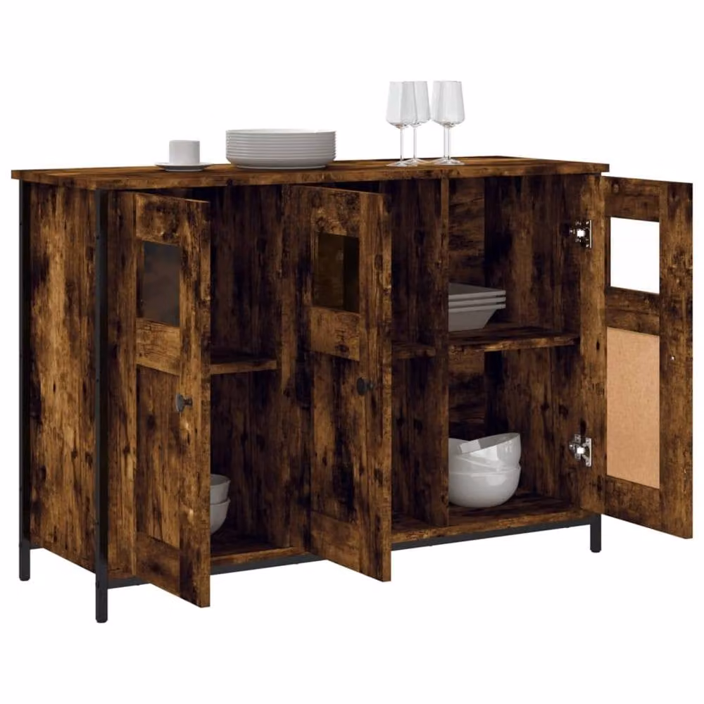 Berkfield Home Smoked Oak Sideboard in Brown, W/D/H: 100 x 35 x 70 cm – 3
