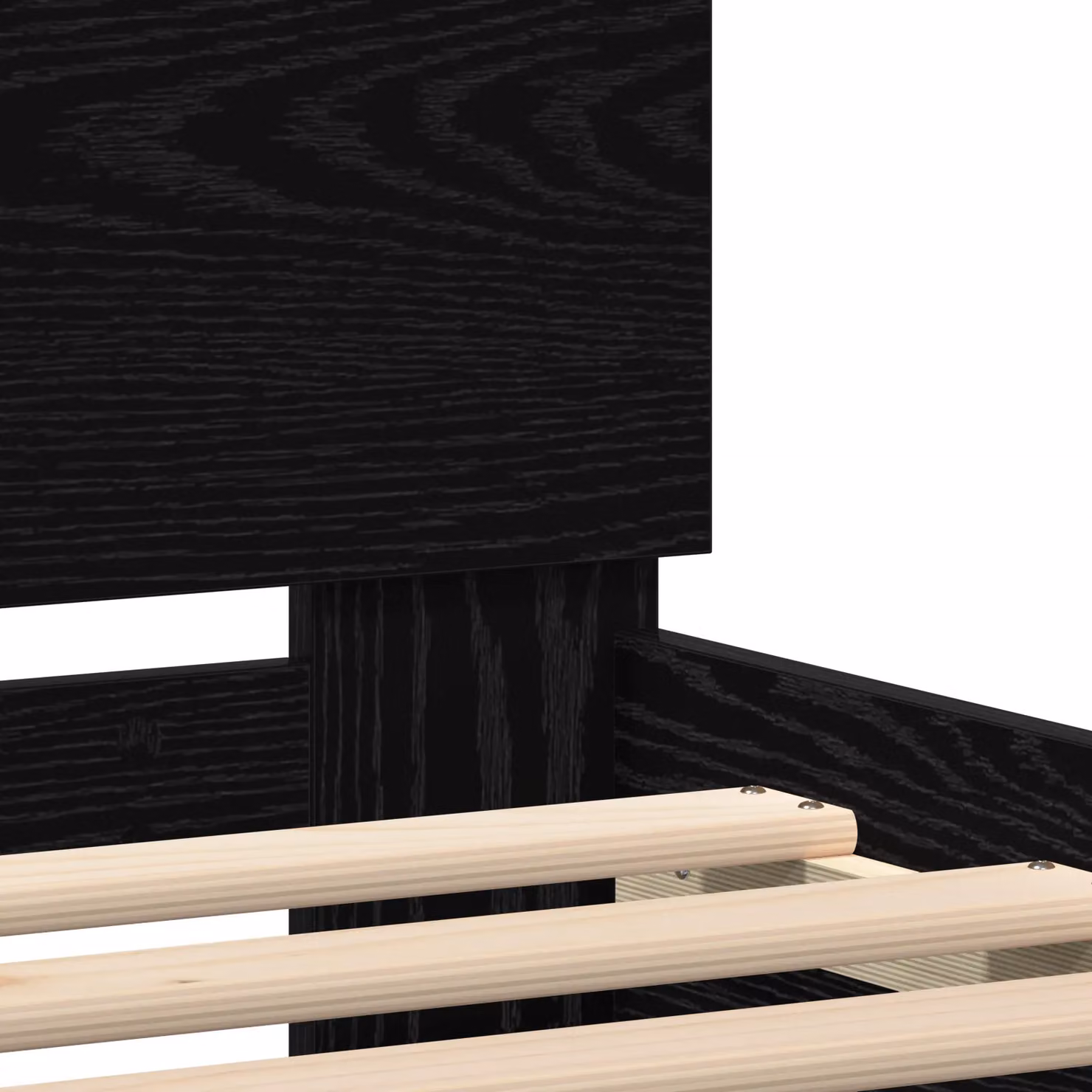 Berkfield Home Black Solid Oak Bed Frame, W/D/H: 150 x 200 x 155 cm – 5