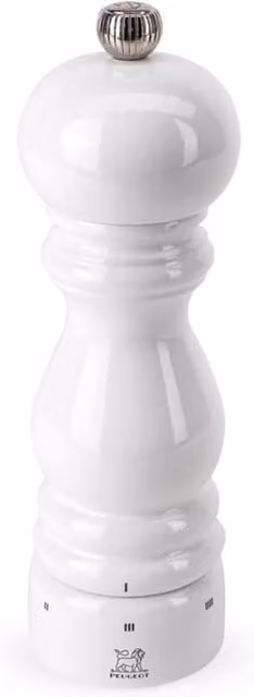 Peugeot Paris U-Select Salt Mill in White Gloss Wood and Ceramic, 18 cm