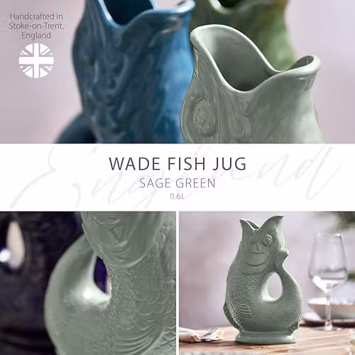 Wade Ceramic Fish Jug, Green, 0.6 l – 2