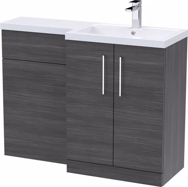 Balterley Right Hand Floor Standing Bathroom Vanity Basin and WC Unit in Grey Matt Finish – 1