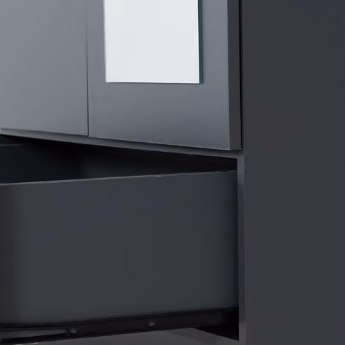 Seconique Dakota 2 Door 1 Drawer Mirrored Wardrobe in Dark Grey, H 175 cm x W 75 cm x D 48 cm – 4