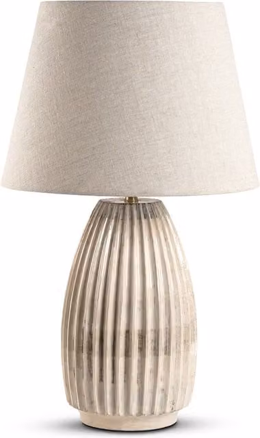 North Interiors Classic White Table Lamp with Wood and Ceramic Details