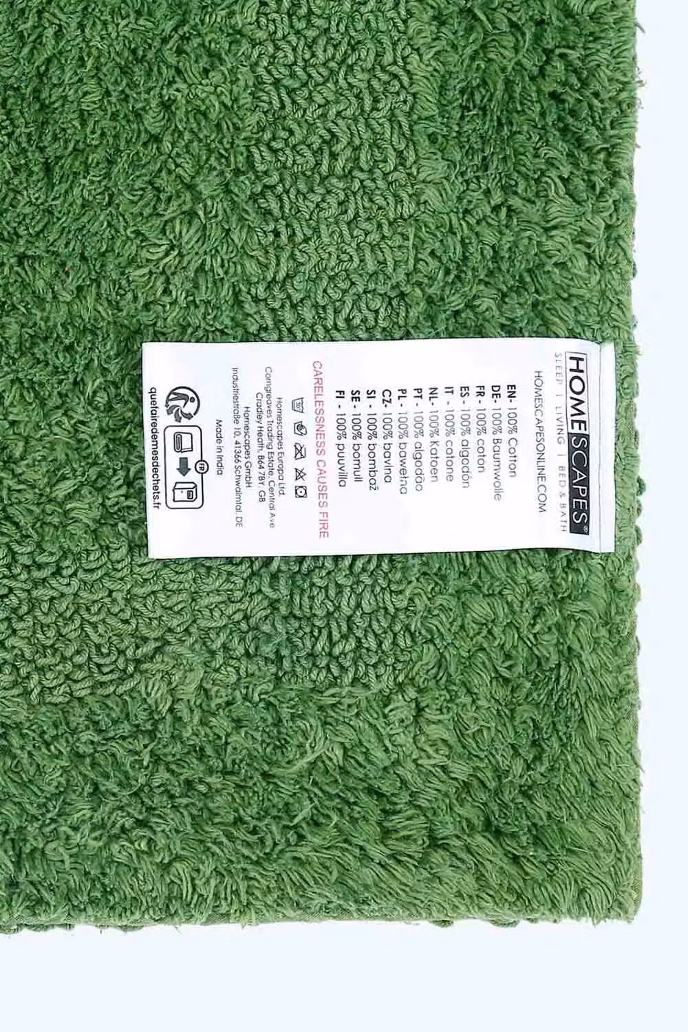 Homescapes Luxury Reversible Cotton Bath Mat Runner in Green, W/D/H: 40 x 100 cm – 2