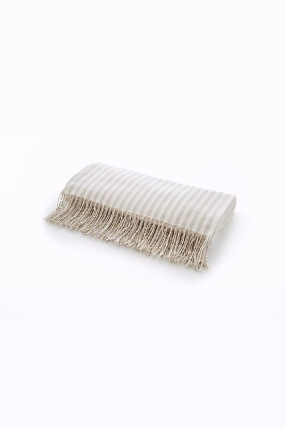Lobster Creek Salcombe Striped Jacquard Woven Throw in Beige, W: 130 cm, H: 170 cm – 3
