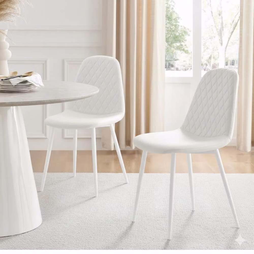 KOSY KOALA Modern Dining Table Set with 4 Chairs in White and Black – 2