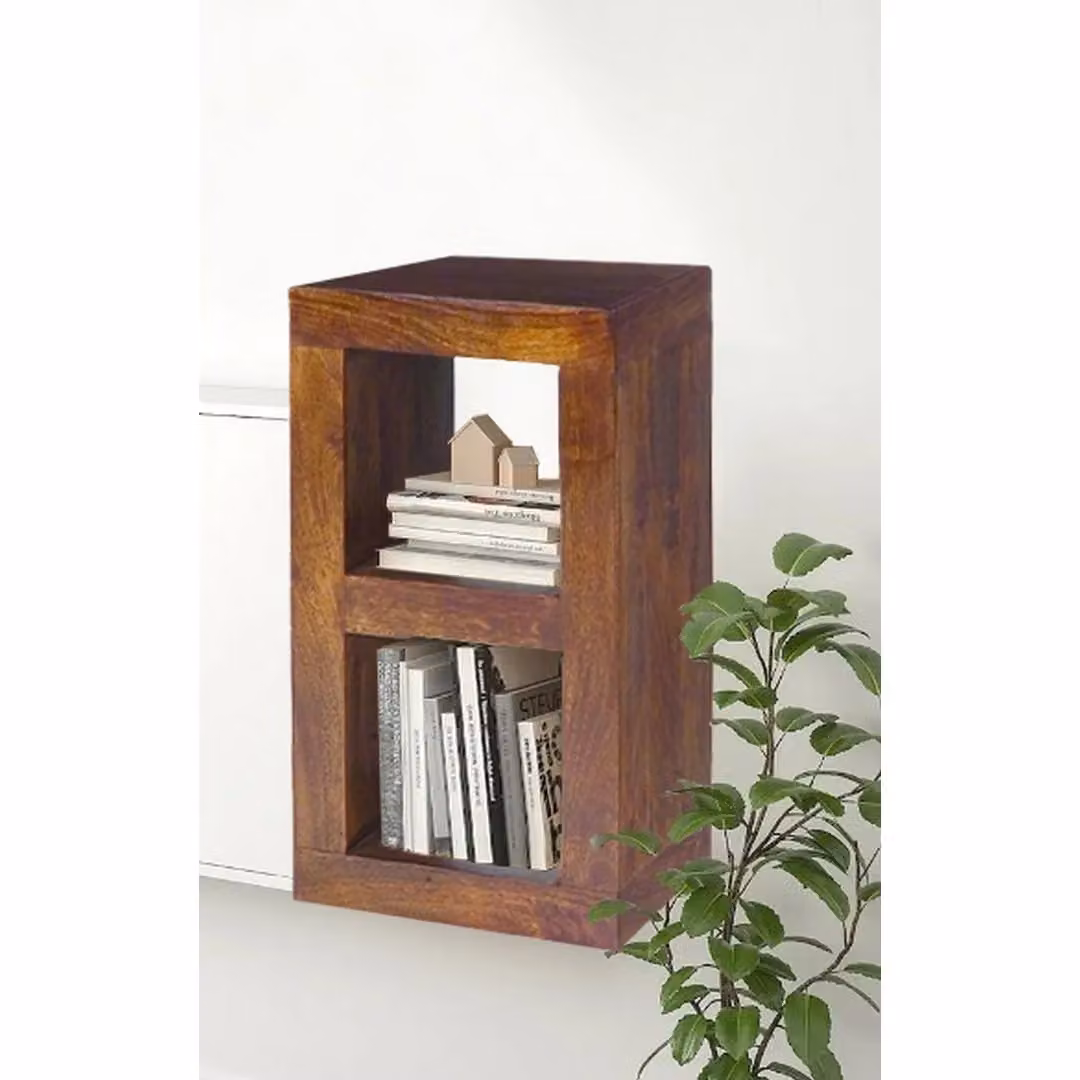 Jaipur Furniture Ltd 2 Hole Mango Wood Display Unit in Brown, W: 44 cm, D: 44 cm, H: 81 cm – 2