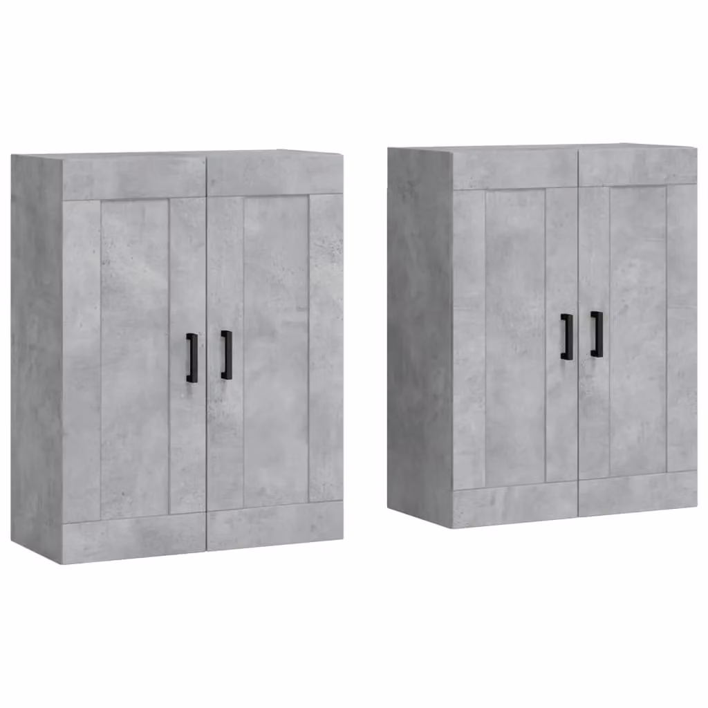 Berkfield Home Set of 2 Wall Mounted Cabinets in Concrete Grey Matt Engineered Wood – 2