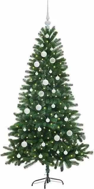 Berkfield Home Realistic Green Christmas Tree with 150 LEDs and Stand, Height: 150 cm – 1