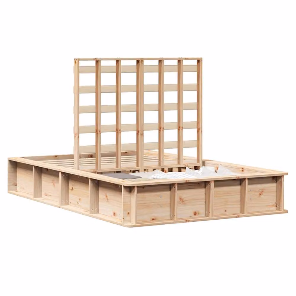 Berkfield Home Lift-Up Storage Bed Frame in Solid Pine, Beige, W/D/H: 140 x 200 cm – 2