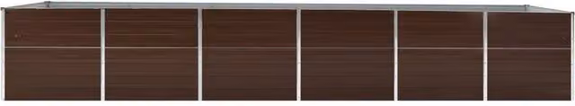 Berkfield Home Garden Galvanised Steel Raised Bed, Brown, W: 480 cm, D: 80 cm, H: 77 cm