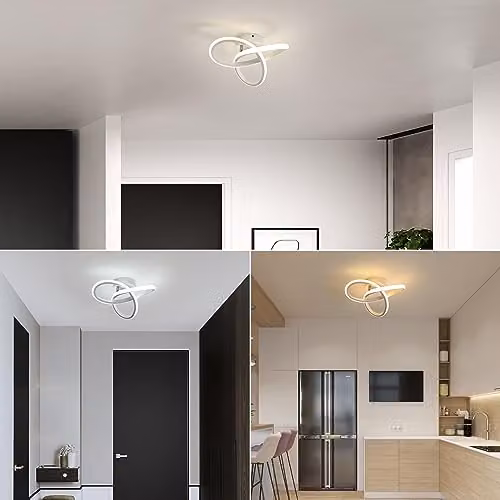 Goeco White Modern Square LED Ceiling Lamp, 20W, 2200LM – 2