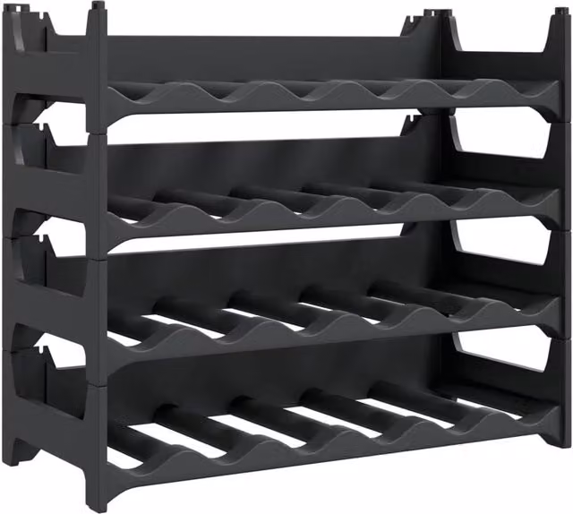Berkfield Home Stackable Wine Rack for 24 Bottles in Matt Black – 1