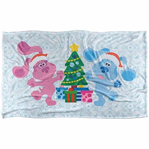 Blues Clues Christmas Super Soft Fleece Blanket in Blue and Pink
