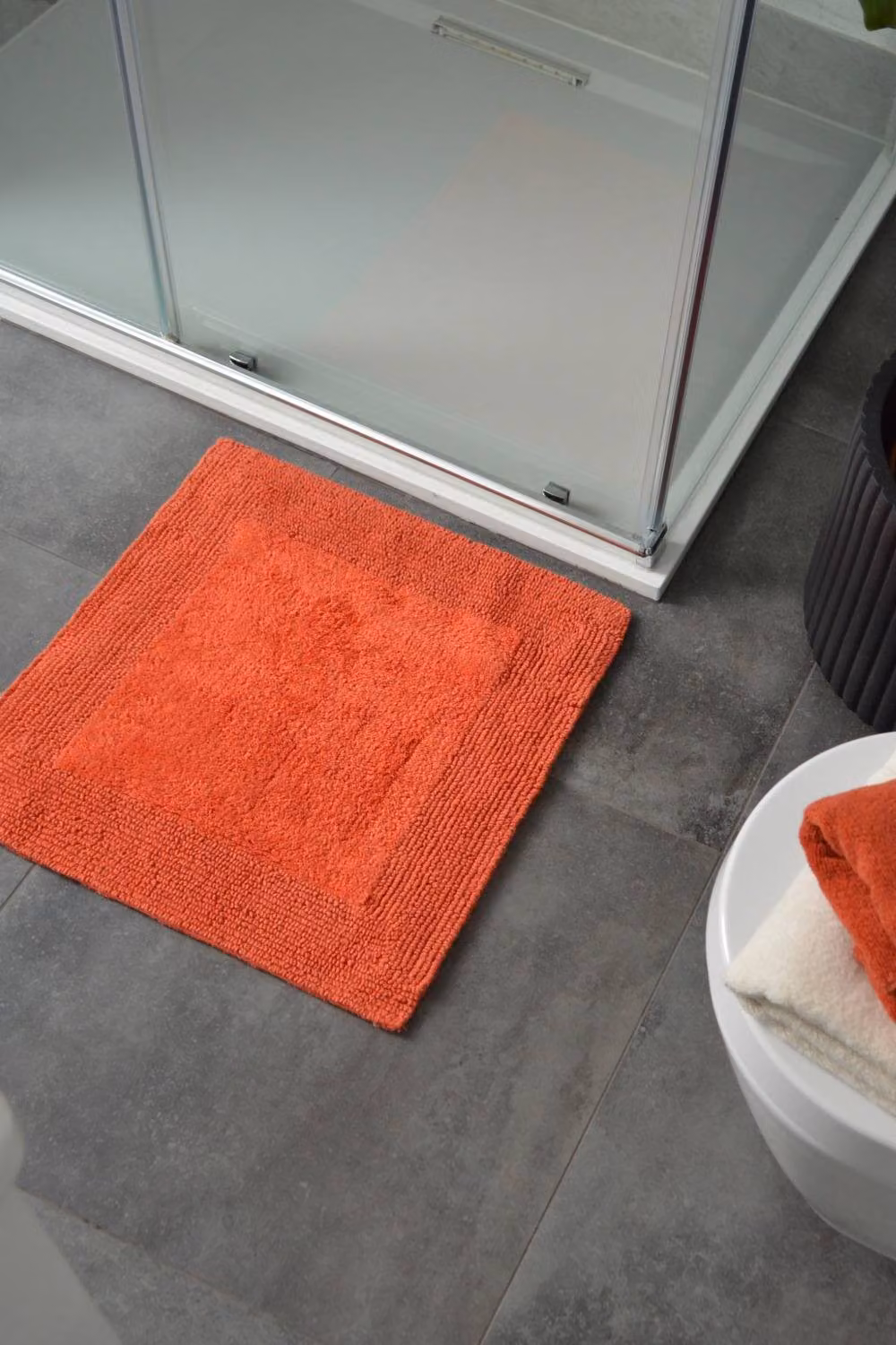 Allure Bath Fashions Reversible Heavyweight Cotton Square Shower Mat in Terracotta, W/D/H: 55 x 55 x 0.25 cm – 2