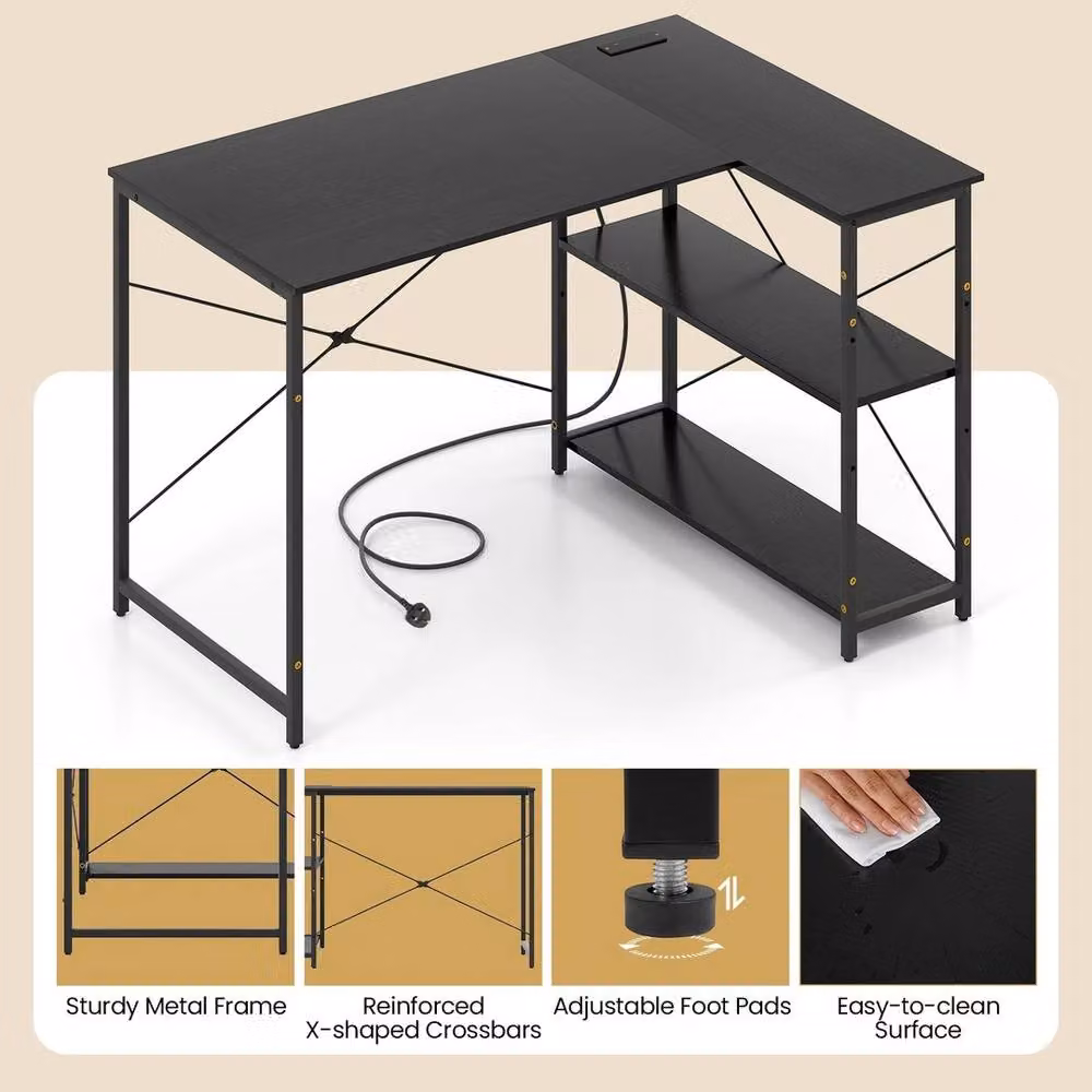 FORGEVIO L-shaped Corner Gaming Desk in Black – 4
