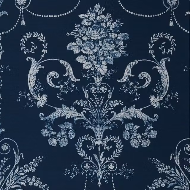 Laura Ashley Josette Fabric Midnight Blue and Black