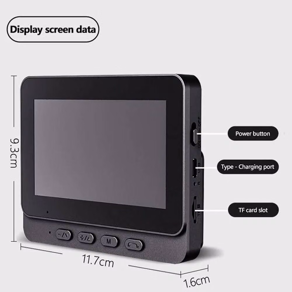 NESTLUNE 1080P 4.3 inch Wireless Smart Visual Intercom Video Doorbell in Black – 4