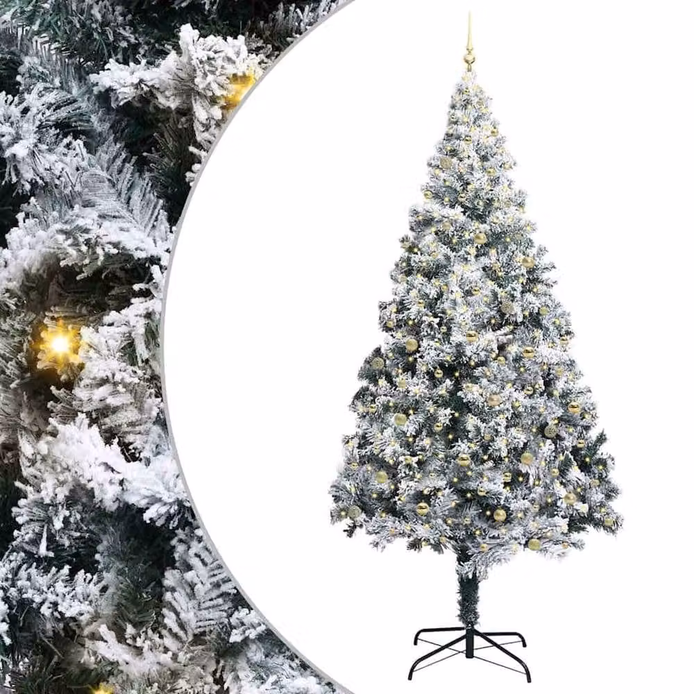 Berkfield Home White PVC Christmas Tree with 300 LEDs and Stand, Height: 300 cm – 2