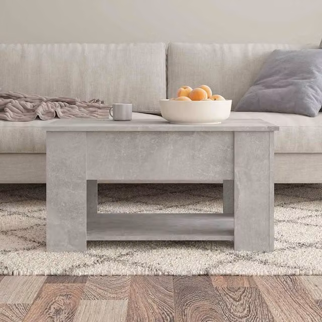 Berkfield Home Modern Rectangular Coffee Table in Concrete Grey, W/D/H: 79 x 49 x 41 cm – 1