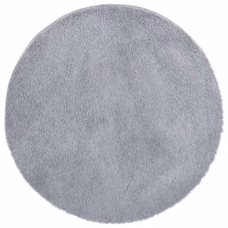 Berkfield Home NAVARRA Shaggy High Pile Round Rug, Grey, Diameter: 100 cm