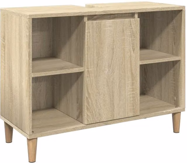 Berkfield Home Sonoma Oak Bathroom Cabinet, Light Brown, W/D/H: 80 x 33 x 60 cm