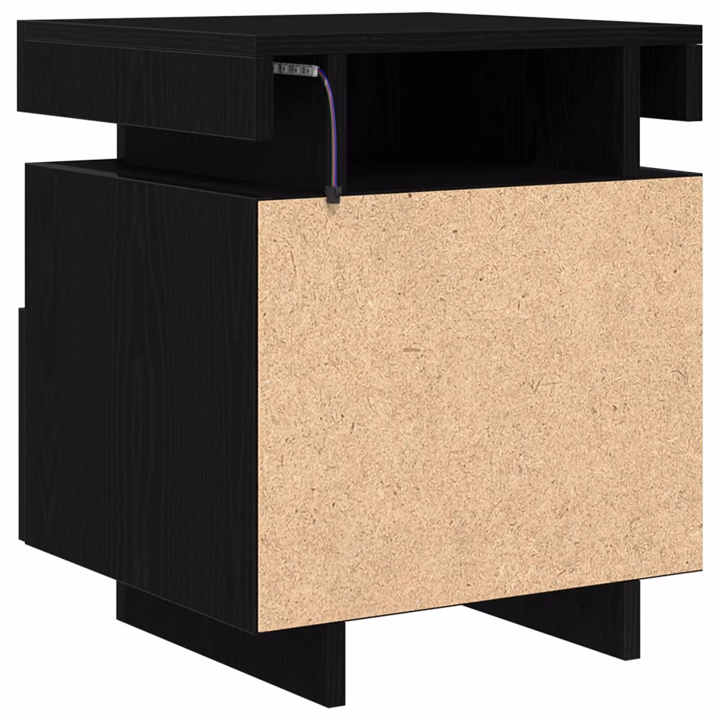 Berkfield Home Set of 2 Black Oak Bedside Cabinets with Integrated LED Lights, W: 40 cm, D: 39 cm, H: 48.5 cm – 5