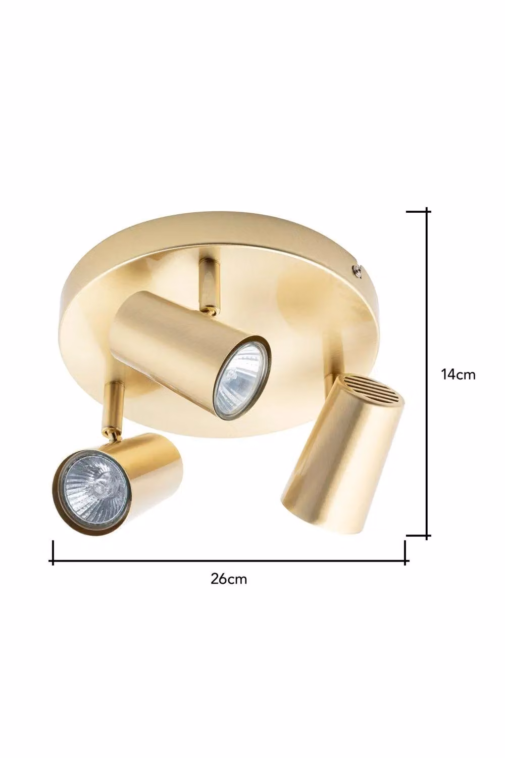 BHS Lighting Barley Adjustable Spotlight Ceiling Light in Gold/Brass with Glass Shade – 2