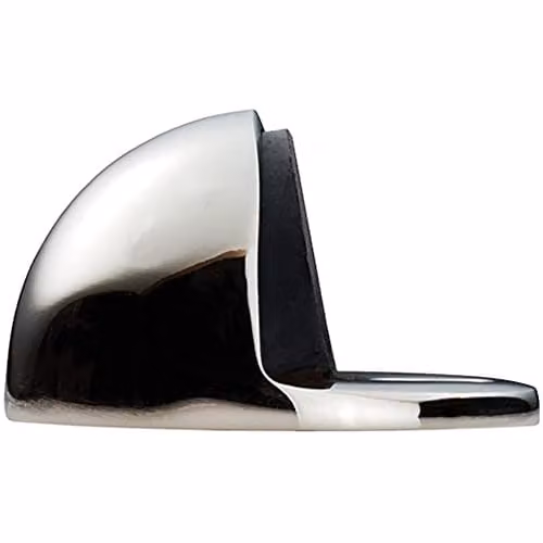 Loops Floor-Mounted Oval Doorstop in Polished Nickel Silver