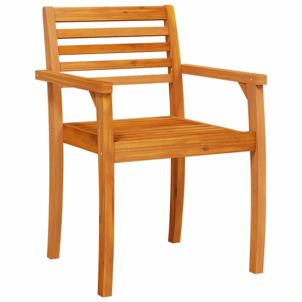 Berkfield Home Beautiful Garden Chairs, Set of 2, Brown Oiled Solid Acacia Wood, W/D/H: 59 x 55 x 85 cm – 3