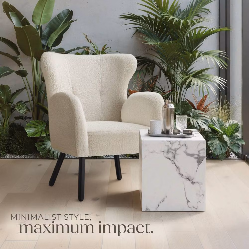 tectake Lasley Square Coffee Table in White Marble Look, W/D/H: 45 x 45 x 50 cm – 3