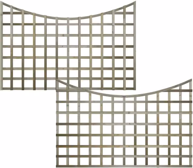 Premier Garden Supplies Concave Trellis Panel, Woven Impregnated Wood, Green or Brown, H: 183 cm, W: 120 cm, Pack of 4