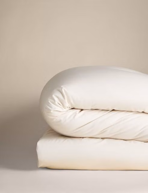 M&S Pure Cotton 180 Thread Count Breathable Duvet Cover in Beige