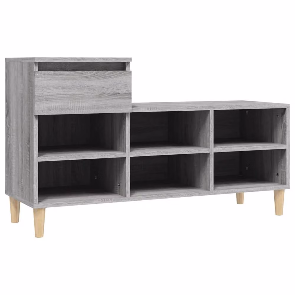Berkfield Home Grey Sonoma Shoe Cabinet with Integrated Seat, W: 102 cm, D: 36 cm, H: 60 cm – 2