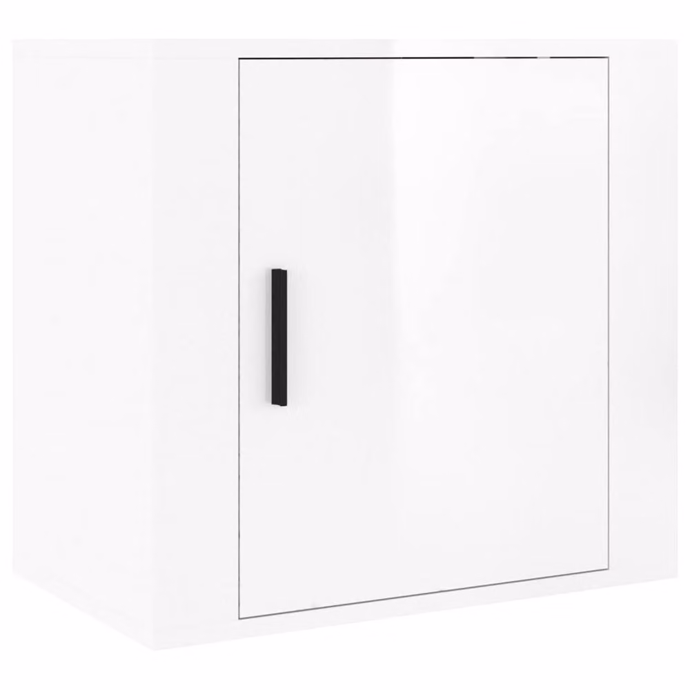 Berkfield Home Elegant Wall-mounted Bedside Cabinet in High Gloss White, W/D/H: 50 x 30 x 47 cm – 2