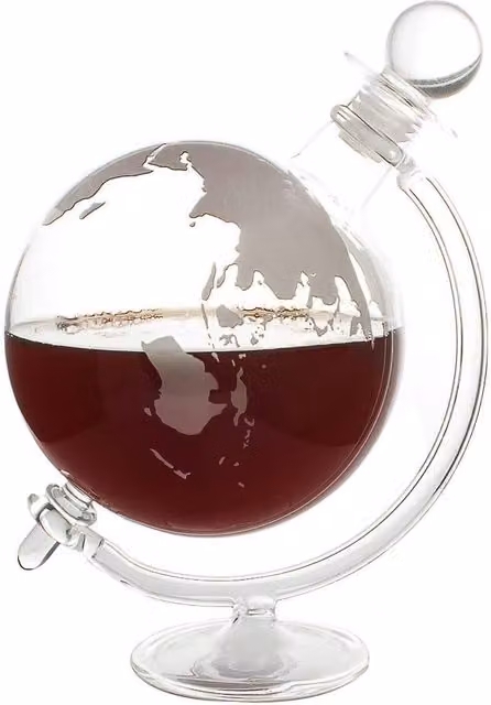 Final Touch Bar Originale Globe Decanter, 750ml, Silver and Transparent – 1