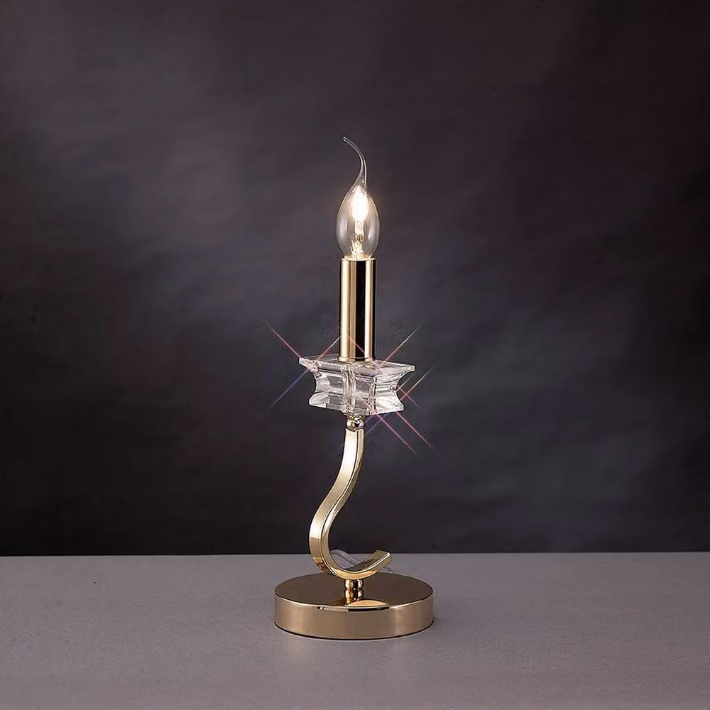 Netlighting Nydia Table Lamp in Gold with Crystal and Metal Details, E14 – 2