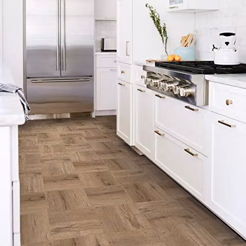 FloorPops FP3319 Pickling Self-Adhesive Wood Look Floor Tiles, Brown, W: 30.48 cm, D: 30.48 cm, H: 0.15 cm – 3