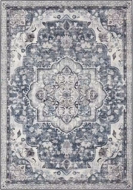 SONGMICS HOME Vintage Rectangular Area Rug in Dove Grey, W: 160 cm, L: 230 cm