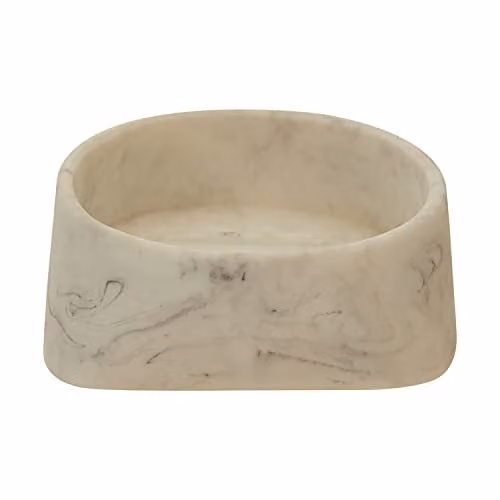 Orsina Riviera Soap Dish with Drainage in Grey and White Polyresin, W: 9 cm, D: 4 cm, H: 10 cm